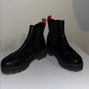 MIA Black Boots with Red Detail